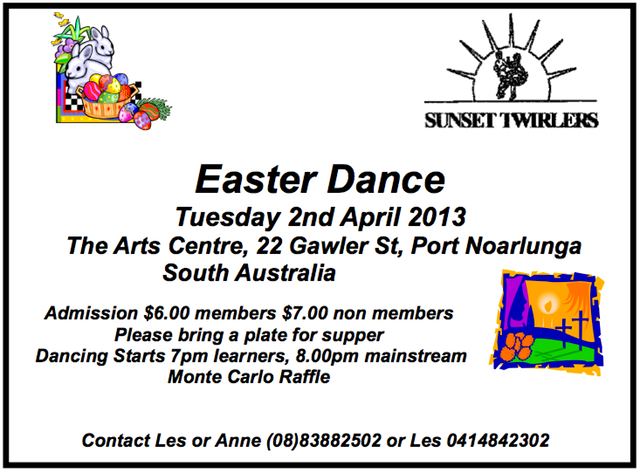 Sunset Twirlers Easter Dance Ad 2013